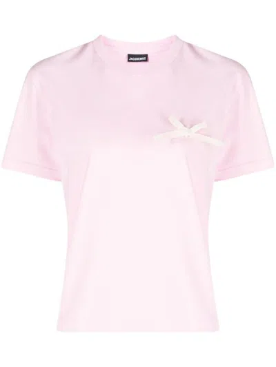 Jacquemus T-shirt Noeud Clothing In Neutral