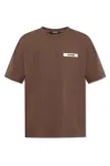 Jacquemus Gros Grain Cotton Crew-neck T-shirt In Brown
