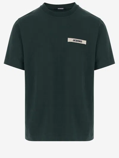 Jacquemus Le Gros Grain Logo-patch Crewneck T-shirt In Black