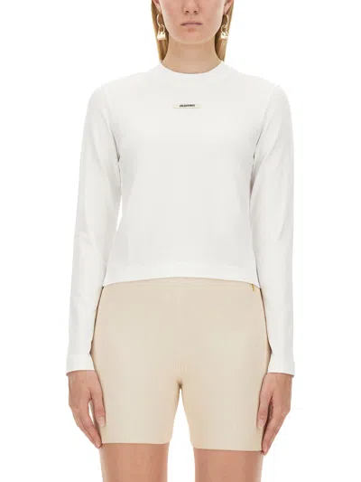 Jacquemus White Les Classiques 'le T-shirt Gros Grain Manches Longues' Long Sleeve T-shirt