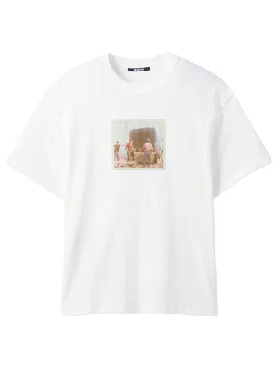Jacquemus Cotton T Shirt With Vintage Photographs In White