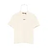 Jacquemus Gros Grain Crew Neck Cotton Blend Top In Neutral