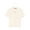 Jacquemus Gros Grain Crew Neck Cotton Blend Top In Neutral