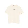 Jacquemus Gros Grain Crew Neck Cotton Blend Top In Neutral