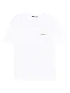 Jacquemus 'le T-shirt Gros Grain' White T-shirt With Logo Patch On The Front In White