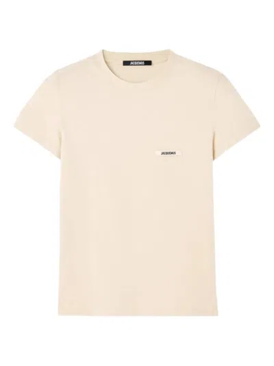 Jacquemus Le Tshirt Gros Grain Short Sleeve In Neutral