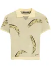 Jacquemus Le Marino V-neck Polo With Playful Banana Print In Paleyellow