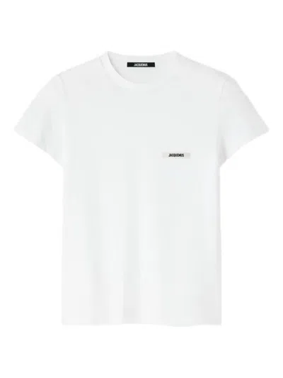 Jacquemus Logo-embroidered T-shirt In Gray