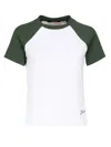 Jacquemus Cotton Blend T-shirt With Contrasting Raglan Sleeves In White, Green