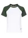 Jacquemus Cotton Blend T-shirt With Contrasting Raglan Sleeves In White, Green
