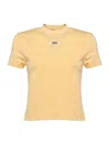 Jacquemus Stretch-cotton Grosgrain Logo T-shirt In Yellow