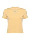 Jacquemus Stretch-cotton Grosgrain Logo T-shirt In Yellow