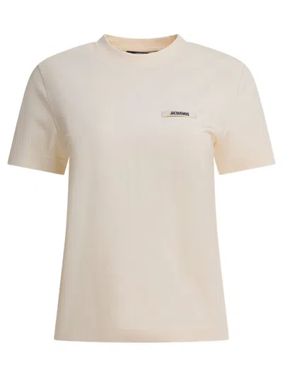 Jacquemus T-shirts Beige In Gold