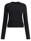 Jacquemus Top Le T-shirt Gros Grain In Cotone Stretch In Black