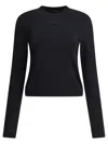 Jacquemus Top Le T-shirt Gros Grain In Cotone Stretch In Black
