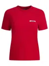 Jacquemus Crew Neck Short Sleeve Tops With Ribbed Detail In Red