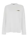 Jacquemus Le Tshirt Gros Grain Cotton Ls  T-shirt In White