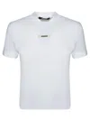 Jacquemus Cropped White T-shirt With Centered Patch In White