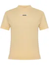 Jacquemus Stretch-cotton Grosgrain Logo T-shirt In Yellow