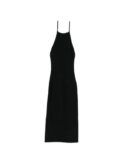 Jacquemus Tablier Knitted Midi Dress In Black