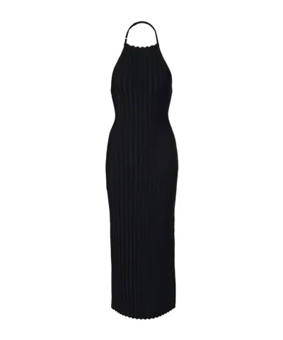 Jacquemus Tablier Knitted Midi Dress In Black