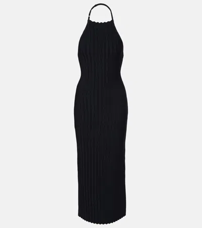 Jacquemus Tablier Halterneck Midi Dress In Black