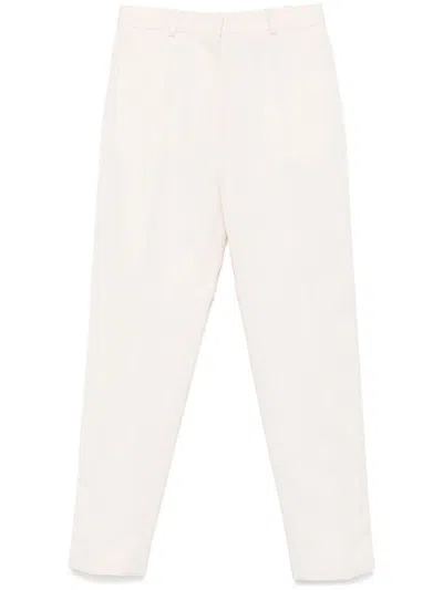 Jacquemus Tailored Beige Trousers With Concealed Front Closure In White