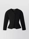Jacquemus Tailored Blazer Peplum Structured Shoulders In Black