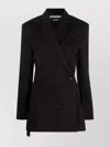 Jacquemus Tailored Double-breasted Blazer With Structured Shoulders In Black