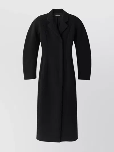 Jacquemus Tailored Long Coat Rounded Sleeves In Multi