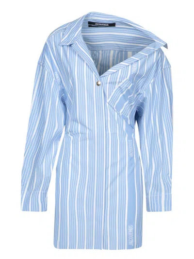 Jacquemus Tailored Mini Dress With Collar And Belted Waist Detail