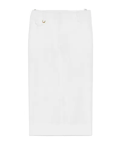 Jacquemus Tailored Pencil Skirt In White