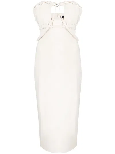 Jacquemus La Robe Bikini Strapless Midi Dress In Ivory