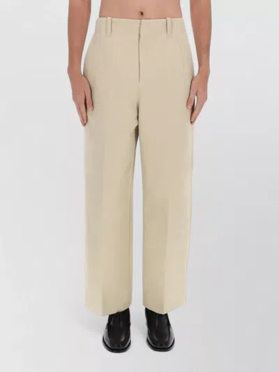 Jacquemus Tailored Trousers Pastro Design Belt Loops In Neutral