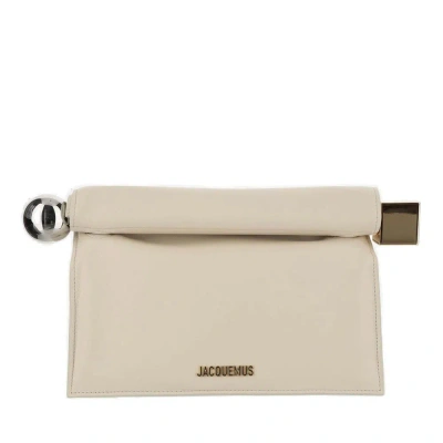 Jacquemus Take Out Clutch Bag In Beige