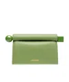 Jacquemus Womens Green La Petite Pochette Rond Leather Clutch Bag In Green