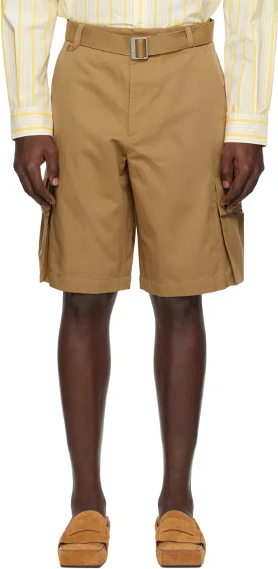 JACQUEMUS TAN LA CROISIÈRE 'THE CARGO BERMUDA' SHORTS