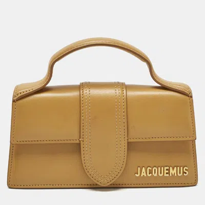 Pre-owned Jacquemus Tan Leather Mini Le Bambino Top Handle Bag In Brown