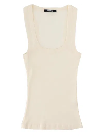 Jacquemus Tank Top "gros Grain" In White
