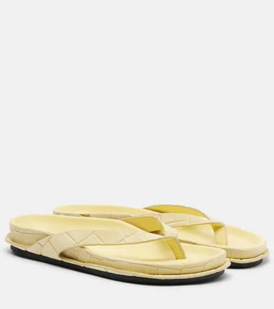 Jacquemus Tatanes Suede Thong Sandals In Yellow