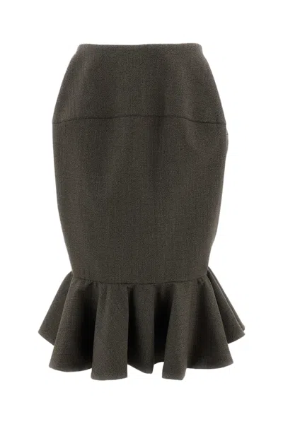 Jacquemus Taupe La Jupe Palmier Asymmetric Virgin Wool Midi Skirt In Brown