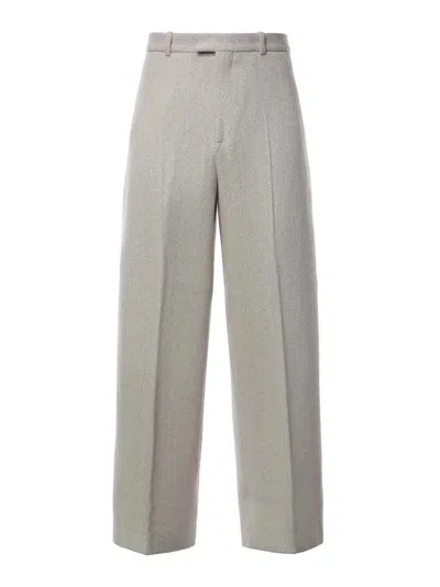 Jacquemus Tempo Wool-blend Trousers In Gray