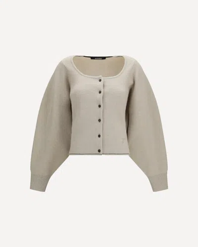 Jacquemus Tempo Wool-cashmere Cardigan In Gray