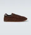 Jacquemus The Tennis Leather-trimmed Croc-effect Suede Sneakers In Brown