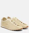 Jacquemus Tennis Croc-effect Suede Sneakers In Neutral