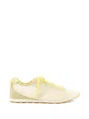 Jacquemus Low Top Sneakers Suede Mesh Rubber Sole In Yellow