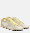 Jacquemus Low Top Sneakers Suede Mesh Rubber Sole In Yellow