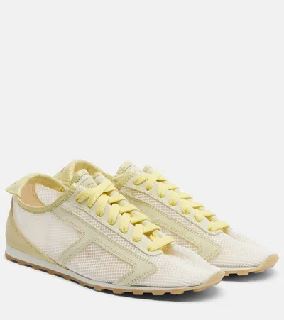 Jacquemus Les Tennis Panelled Mesh Sneakers In Yellow