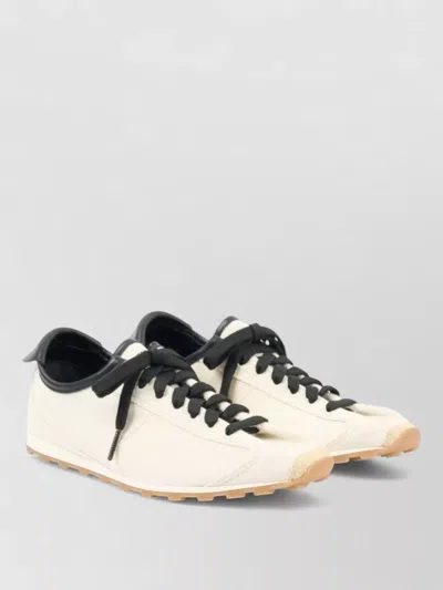 Jacquemus Les Tennis Leather-trimmed Canvas Sneakers In Neutral