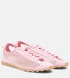 Jacquemus Les Tennis Suede And Leather Trimmed Mesh Sneakers In Pink